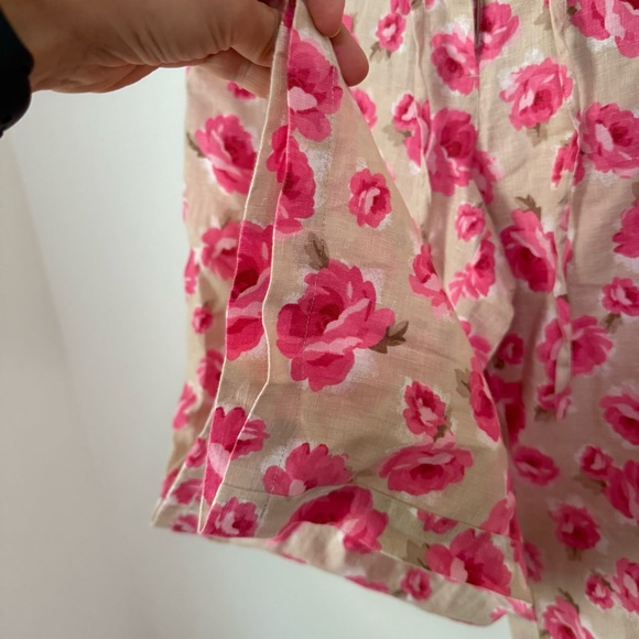 NWOT Linen Charter Club Luxury Beige and Pink Floral Long Summer Pants, size M - Picture 3 of 11